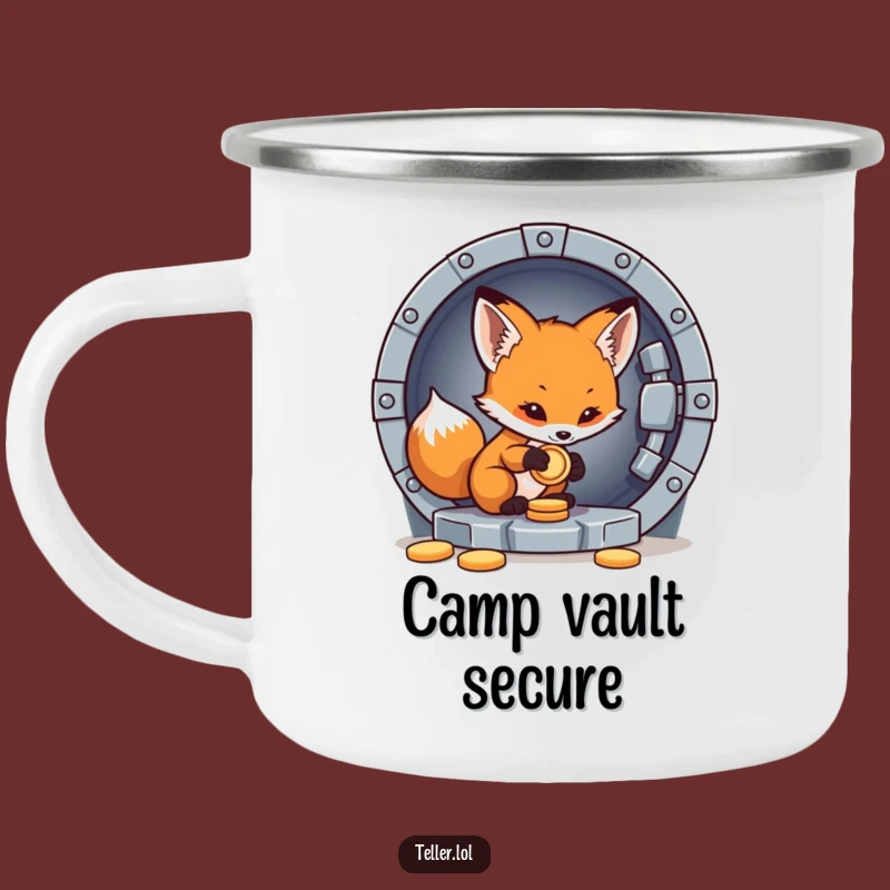 Funny Fox Camping Mug: Careful Vault Saver, Outdoor Fun & Humorous Gift