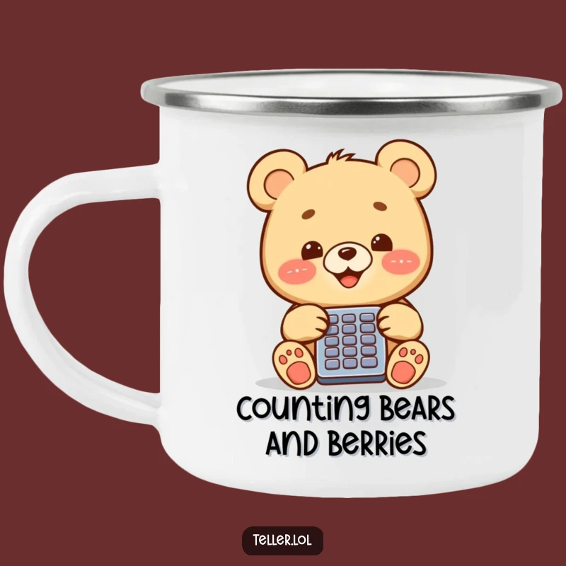 Funny Bear Cub Camping Mug: Sip & Calculate with Hilarious Outdoor Spirit
