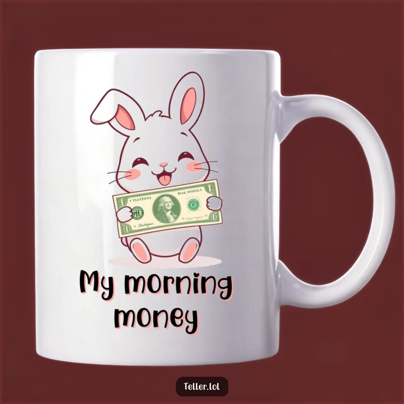 Funny Rabbit Banknote Mug: Charming Gifter, Perfect Humorous Gift for Generosity