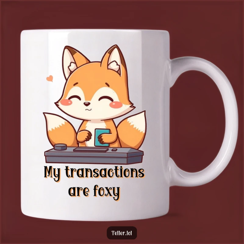 Funny Fox Transaction Mug: A Playful Greeting, Perfect Humorous Gift
