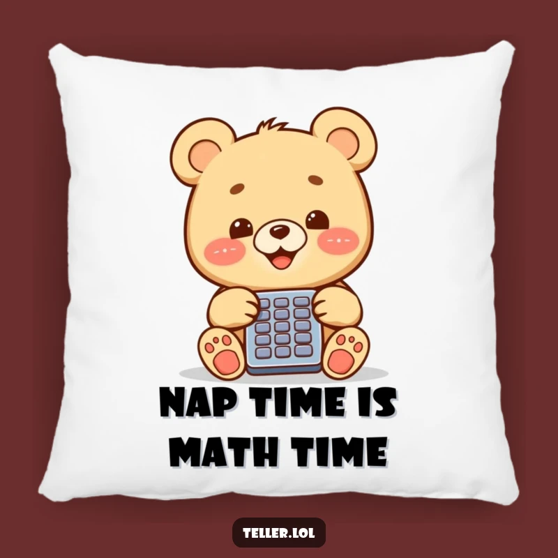 Funny Bear Cub Pillow: Cozy Comfort with a Hilarious Calculating Cub