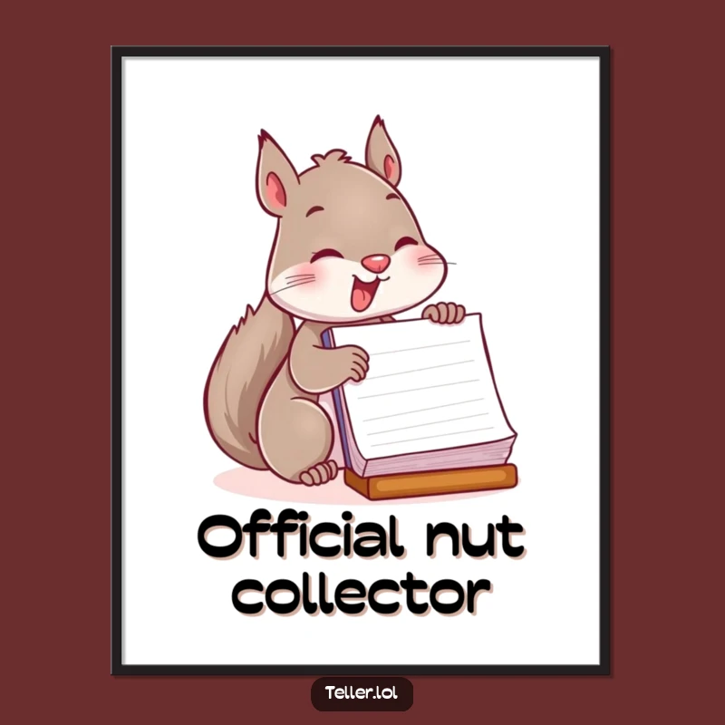 Funny Squirrel Digital Art: Playful Ledger Stamper, Instant Humorous Decor Download