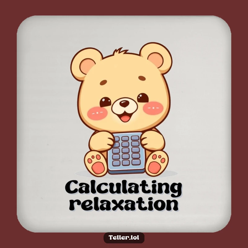 Funny Bear Cub Coaster: Protect Surfaces with Hilarious Calculating Charm