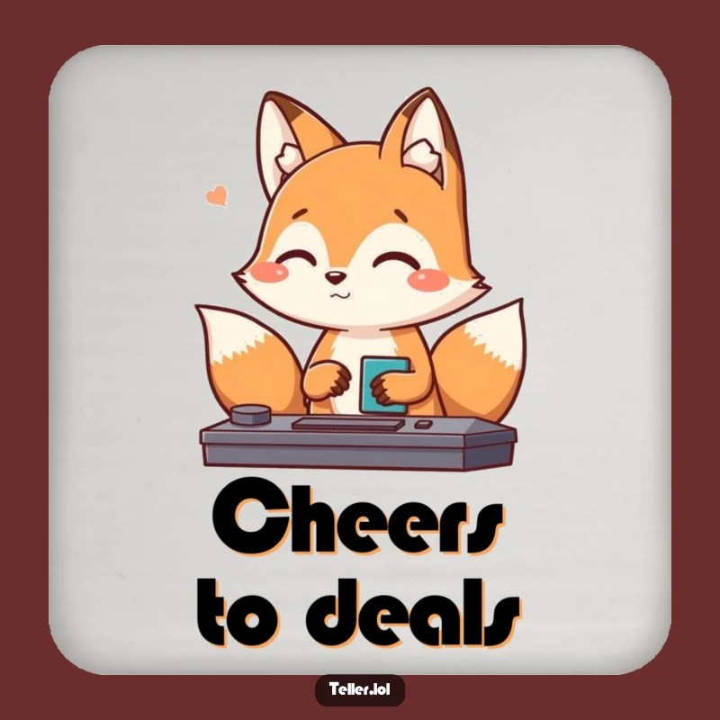 Funny Fox Coaster: Protect Surfaces, Perfect Humorous Transaction Gift