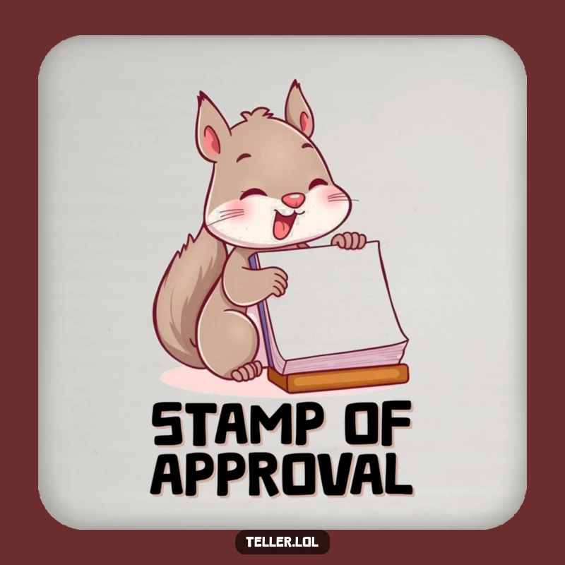 Funny Squirrel Drink Coaster: Playful Ledger Stamper, Protect Surfaces with Humor