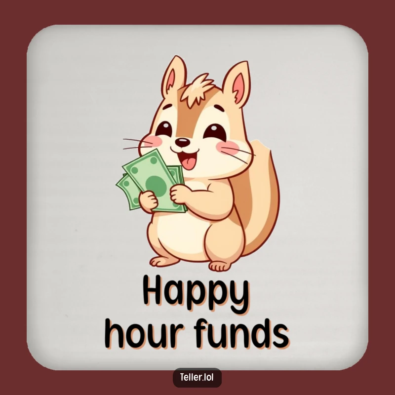 Funny Squirrel Money Coaster: Cheerful Squirrel Bill Counter, Cute Party Gift!
