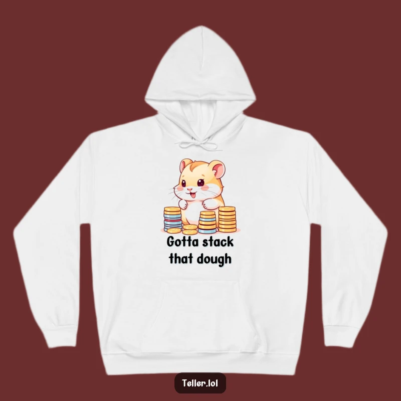 Funny Hamster Hoodie: Cozy Coin Counter, Warm & Humorous Gift for Him or Her