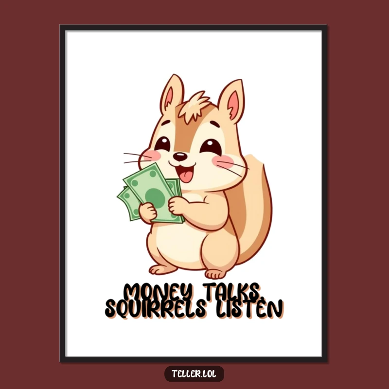 Funny Free Printable Wall Art: Rich Squirrel - Whimsical Downloadable Decor for Your Space