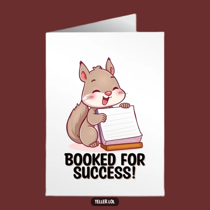 Free Printable Congrats Card: Funny Squirrel Stamping Ledger, Terrific Downloadable Gift