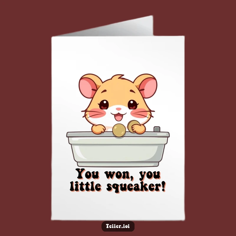 Free Printable Congrats Card: Hamster's Fortune - Funny Downloadable for Winning Big