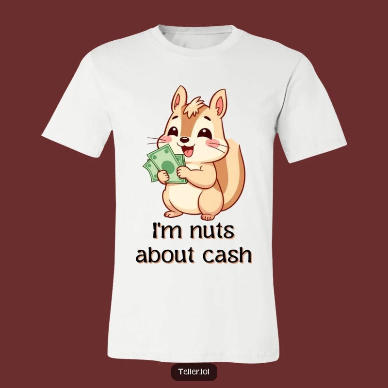 Funny Squirrel Money T-Shirt: Cheerful Squirrel Counting Bills, Comical Rich Gift!